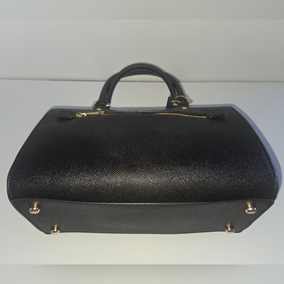 Coach Rowan Satchel Bag| Black Leather Handbag and Wristlet Set - Picture 7 of 7